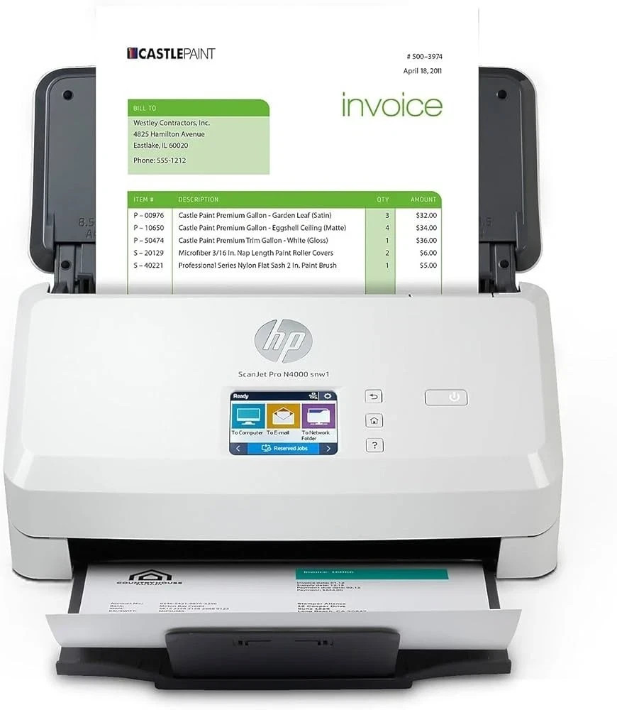 HP ScanJet Pro N4000 snw1 6FW08A 40ppm Wi-Fi/USB Color Scanner Duplex OB