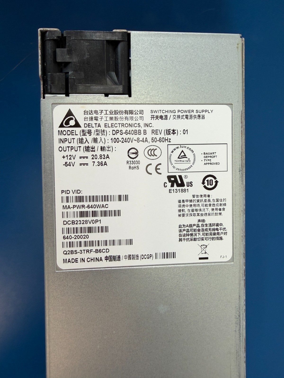 Delta Electronics PWR-MS320-640WAC DPS-640BB B 640W MS320 IEC C14 Power Supply