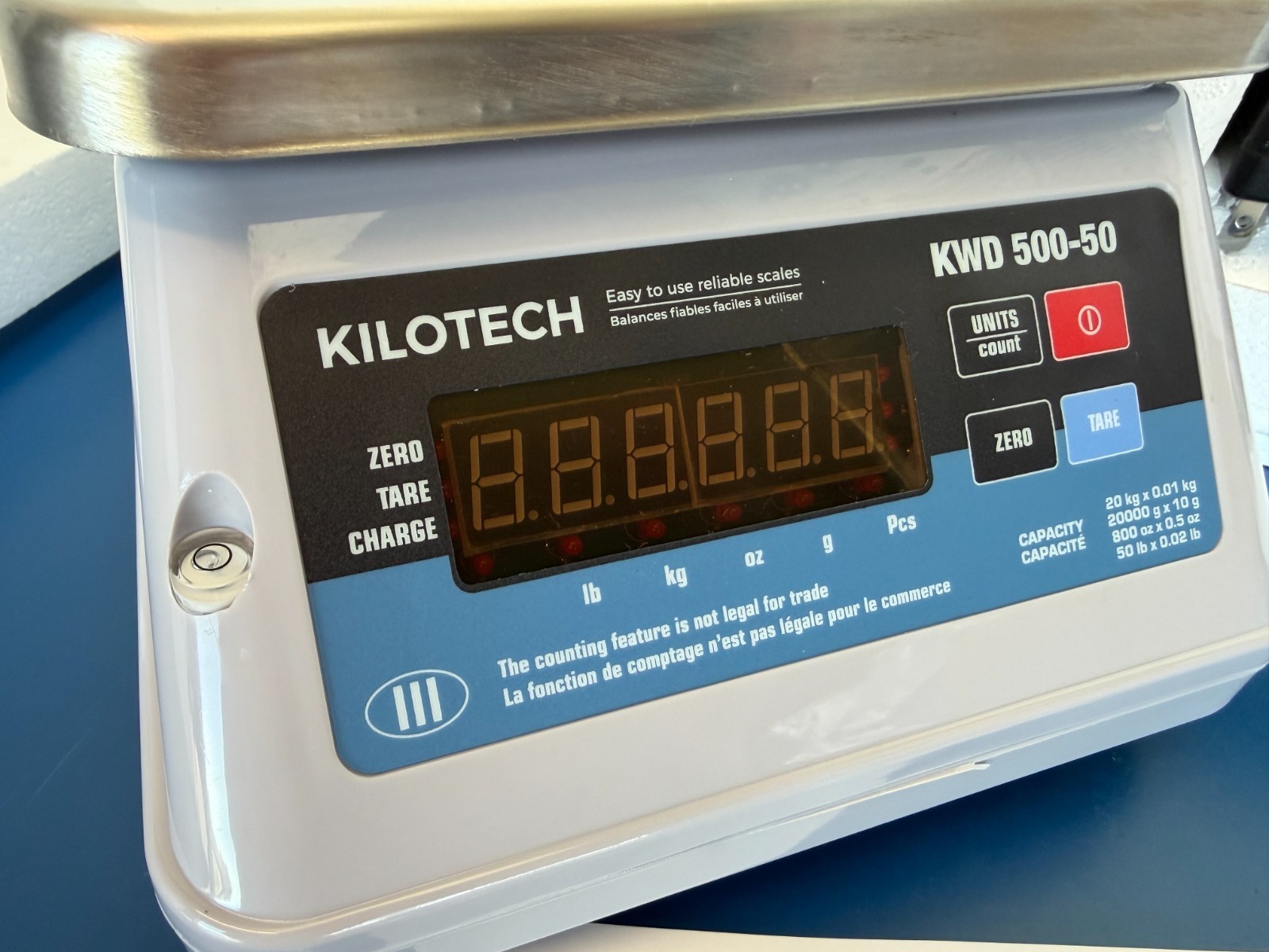 Kilotech KWD 500-50 50 lb x 0.02 lb Electronic Weighing Scale K853185 - Image 8