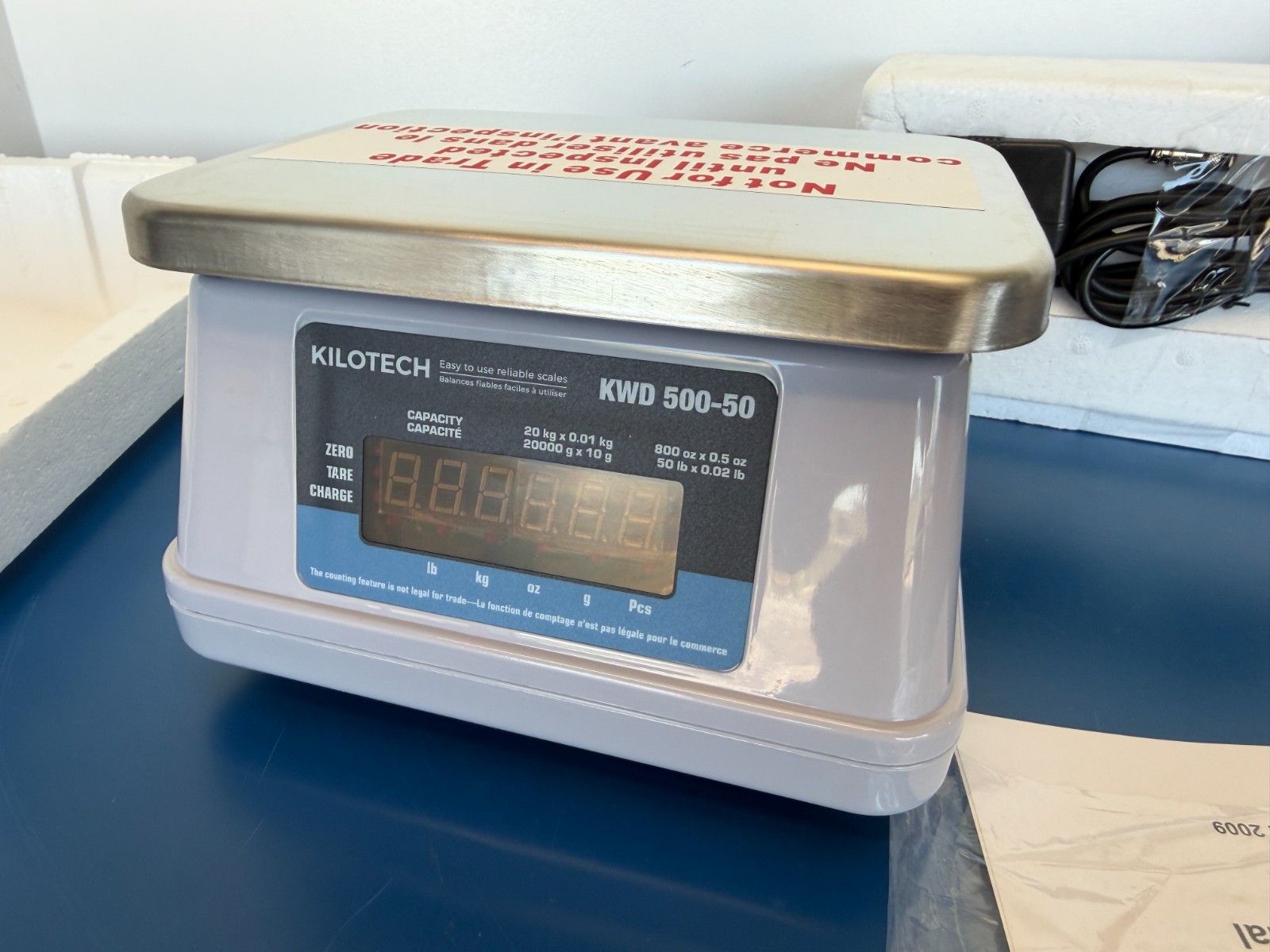 Kilotech KWD 500-50 50 lb x 0.02 lb Electronic Weighing Scale K853185 - Image 9
