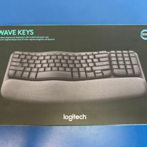 Logitech Wave Keys Wireless Ergonomic Keyboard Cushioned Palm Rest 920-011898