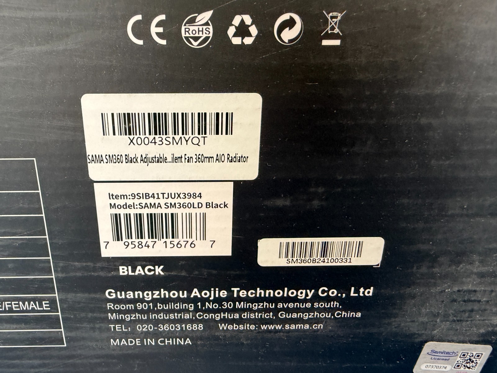 SAMA SM360 LD Black Adjustable Liquid Cooler LCD Display Screen with 3x120mm - Image 5