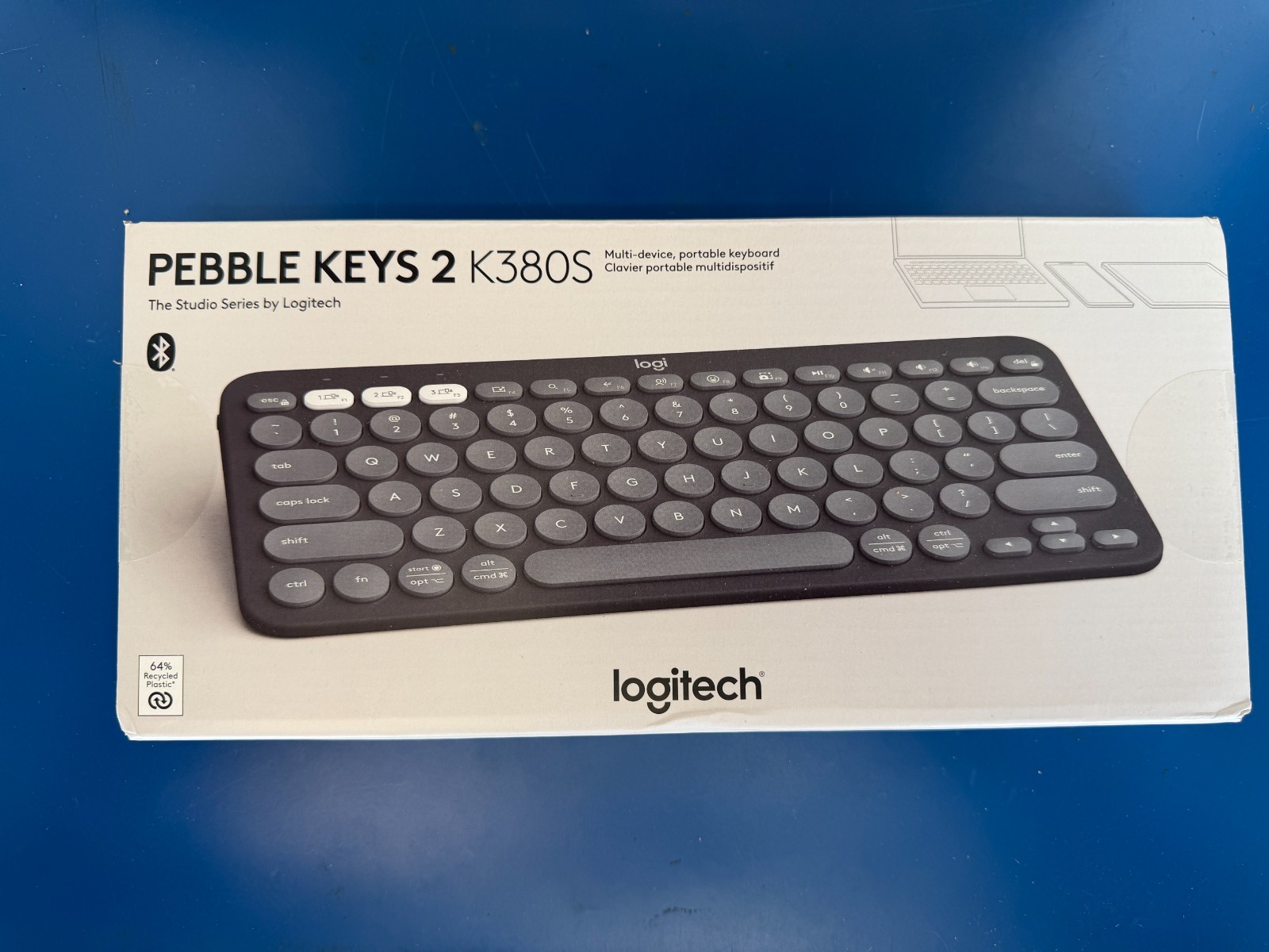 Logitech Pebble Keys 2 K380s Bluetooth Keyboard Slim Multi-Device Tonal Graphite
