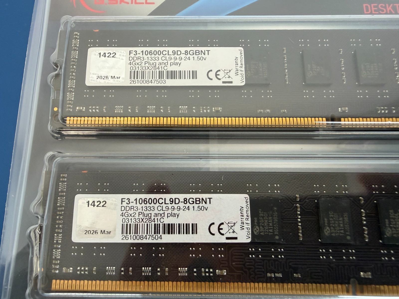 G.Skill DDR3 8GB (2x4GB) 1333MHz, CL9, Desktop Memory Kit, F3-10600CL9D-8GBNT - Image 2