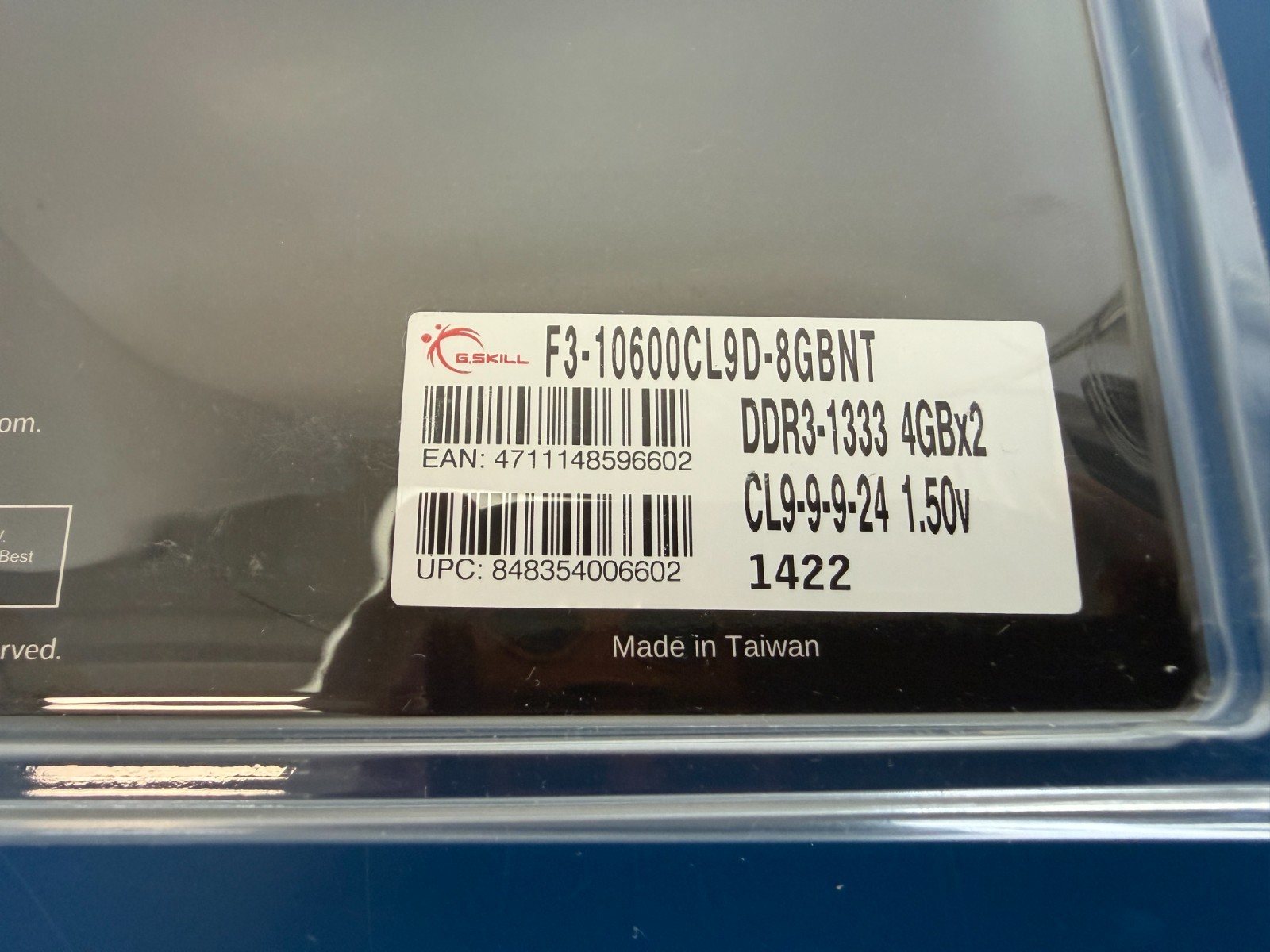 G.Skill DDR3 8GB (2x4GB) 1333MHz, CL9, Desktop Memory Kit, F3-10600CL9D-8GBNT - Image 4