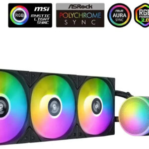 SAMA L60 BK CPU Liquid Cooler, AIO Cooler 360mm 4pin PWM Quiet Fans Black