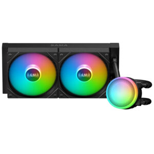SAMA L40 CPU AIO Water Cooler, 2000 RPM 4Pin PWM Quiet ARGB Fans, 240mm radiator