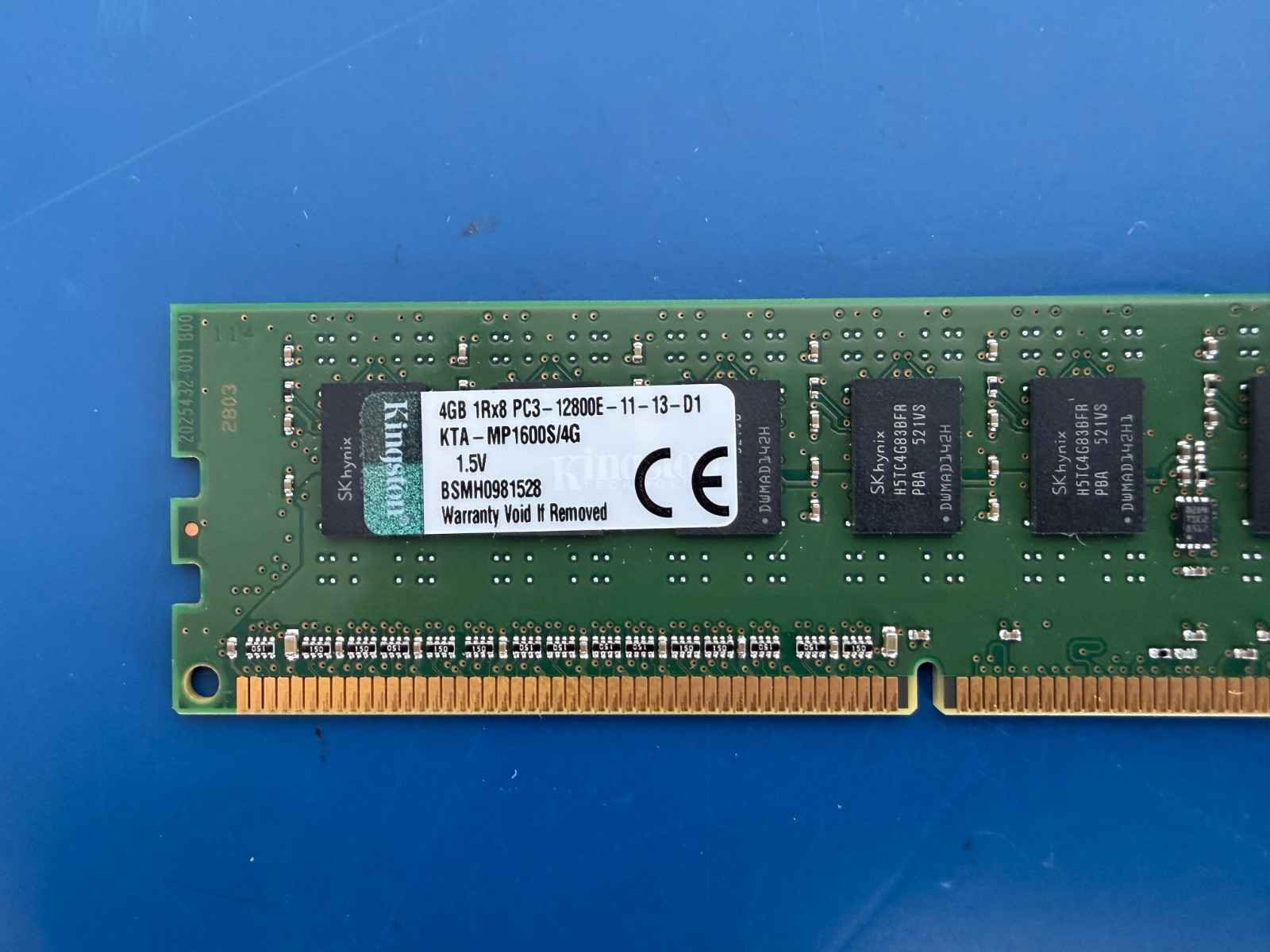 KINGSTON 4GB DDR3L-1600 ECC UDIMM KTA-MP1600S/4G Server Memory RAM - Image 2
