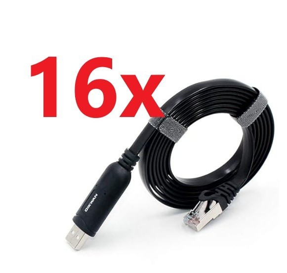 16x USB Console Cable 16ft Cisco Juniper Router FT231XS Chip USB to RS232 RJ45