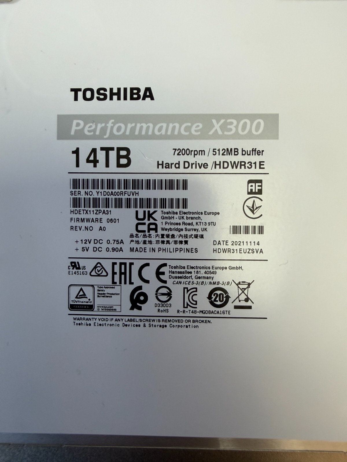 Toshiba X300 14TB Performance & Gaming 3.5-Inch Internal hdwr31e HDETX11ZPA31 - Image 3