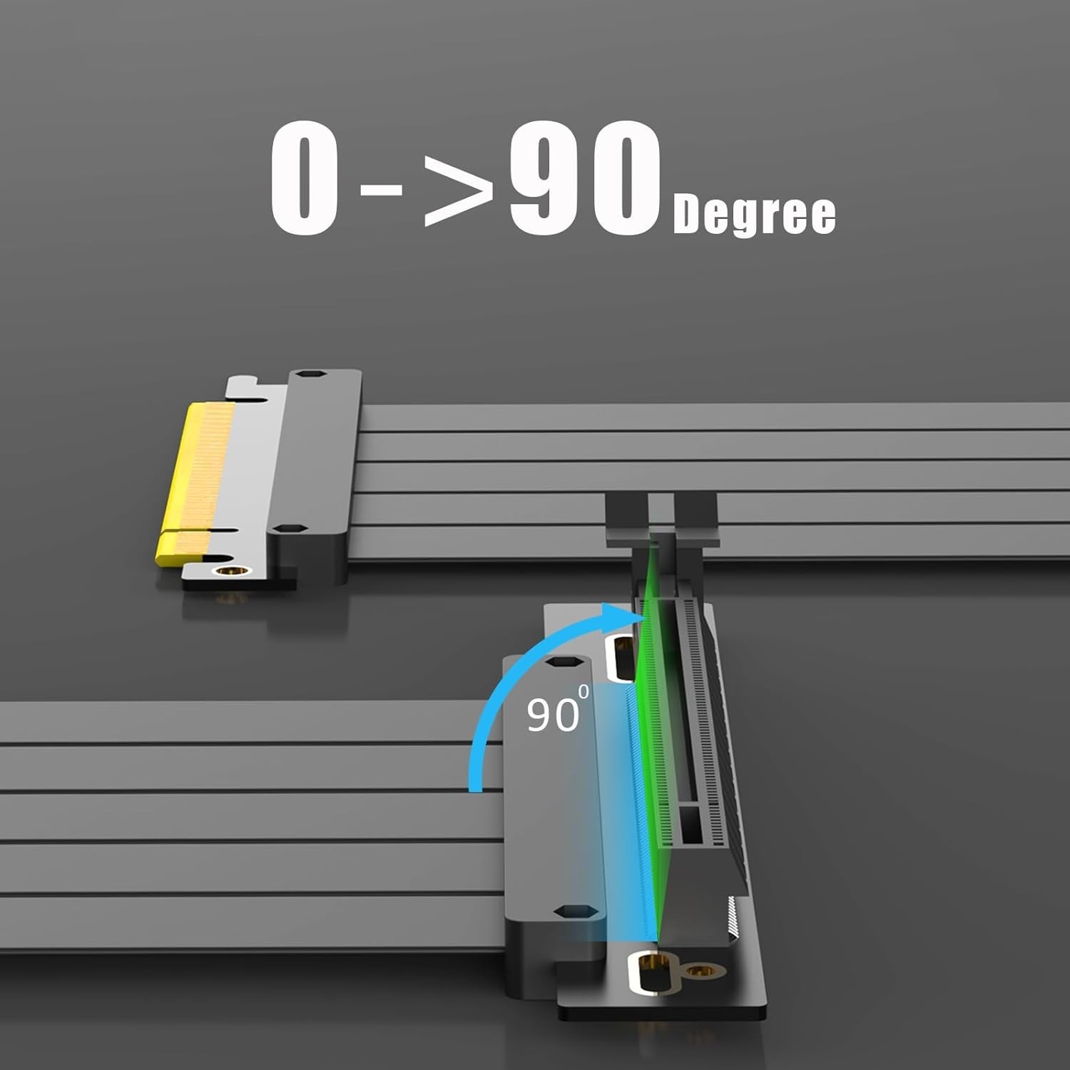 GLOTRENDS 300mm PCIe 4.0 X16 Riser Cable (0- 90 Degree) - Image 2