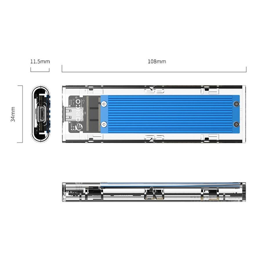 Rack SSD Orico TCM2F-C3 USB3.1 SATA M.2 transparent - Image 2