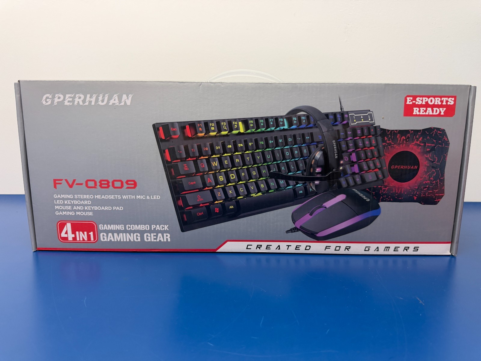 FV-Q809 keyboard mouse pad headset 4 in 1 Gaming RGB Combo Pack - Image 2