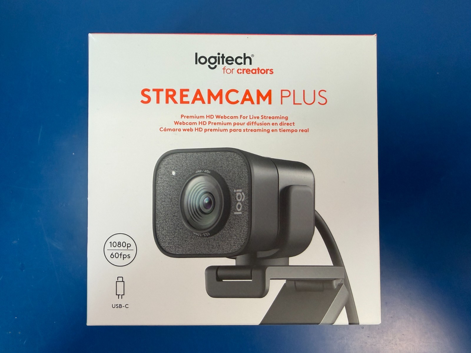New Logitech StreamCam Plus Webcam (Graphite) 960-001280 with Tripod Mount