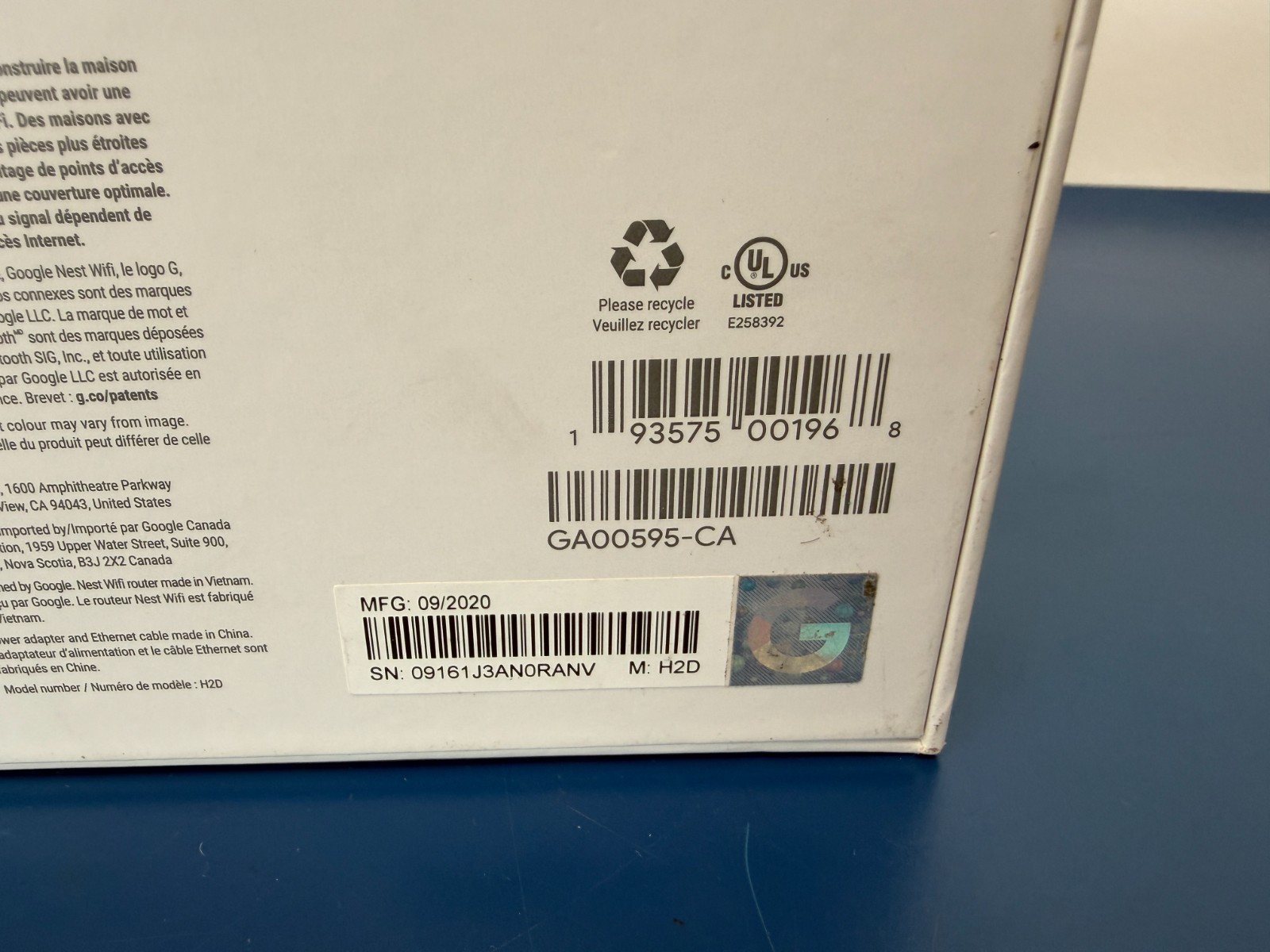 Google Nest H2D GA00595-CA WiFi Router AC2200 2.4GHz/5GHz - Image 8
