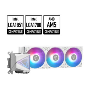 MSI MAG CoreLiquid I360 White - AIO ARGB CPU Liquid Cooler - Infinity Mirror