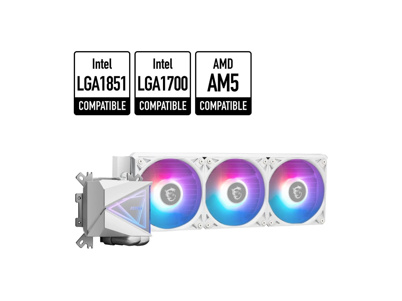 MSI MAG CoreLiquid I360 White - AIO ARGB CPU Liquid Cooler - Infinity Mirror