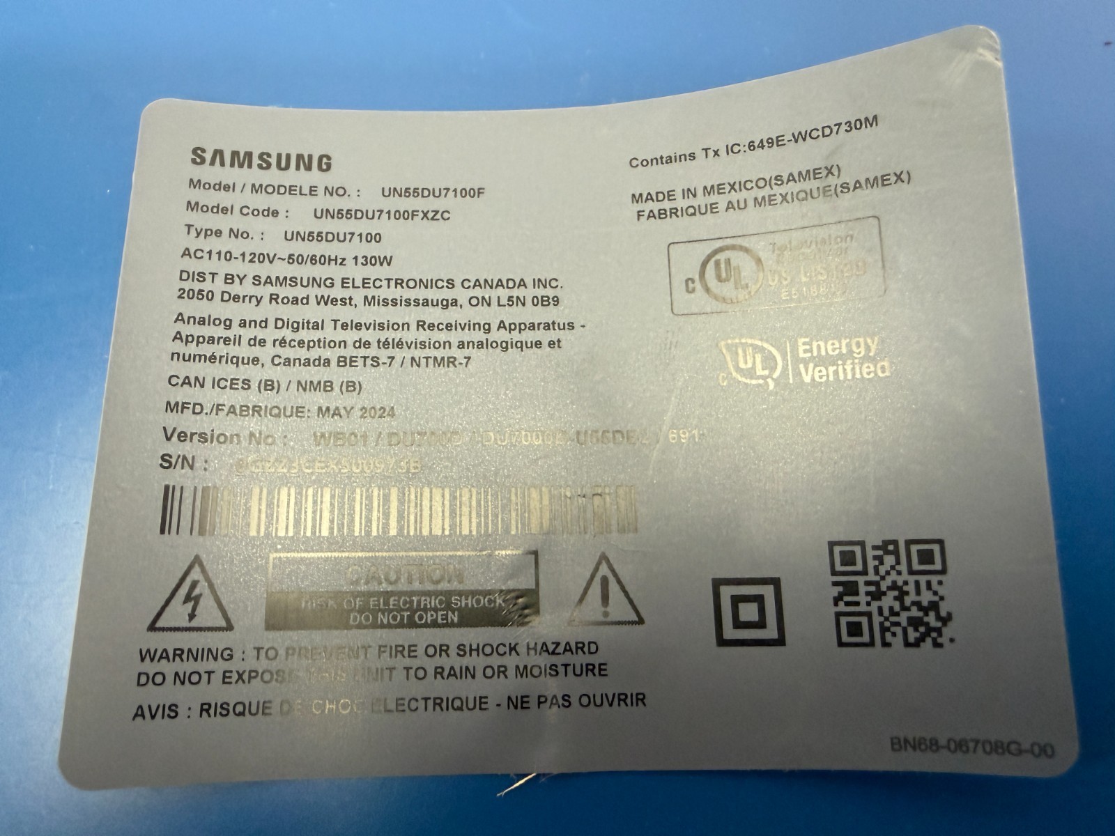 Samsung BN96-58676A Main board for UN55DU7100F UN55DU7100FXZC - Image 5