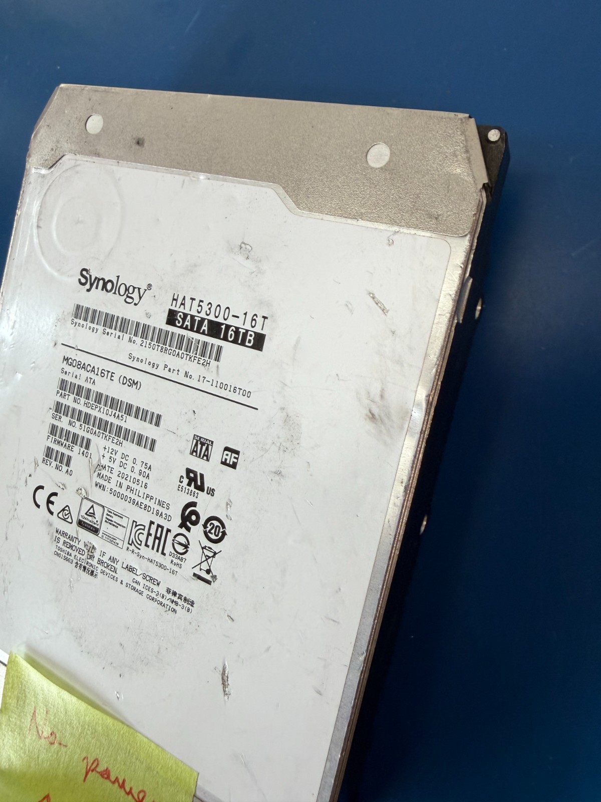 *DEFECTIVE* HAT5300-16T Synology 16TB 7200 RPM SATA 6Gb/s 3.5in HDD MG08ACA16TE - Image 3
