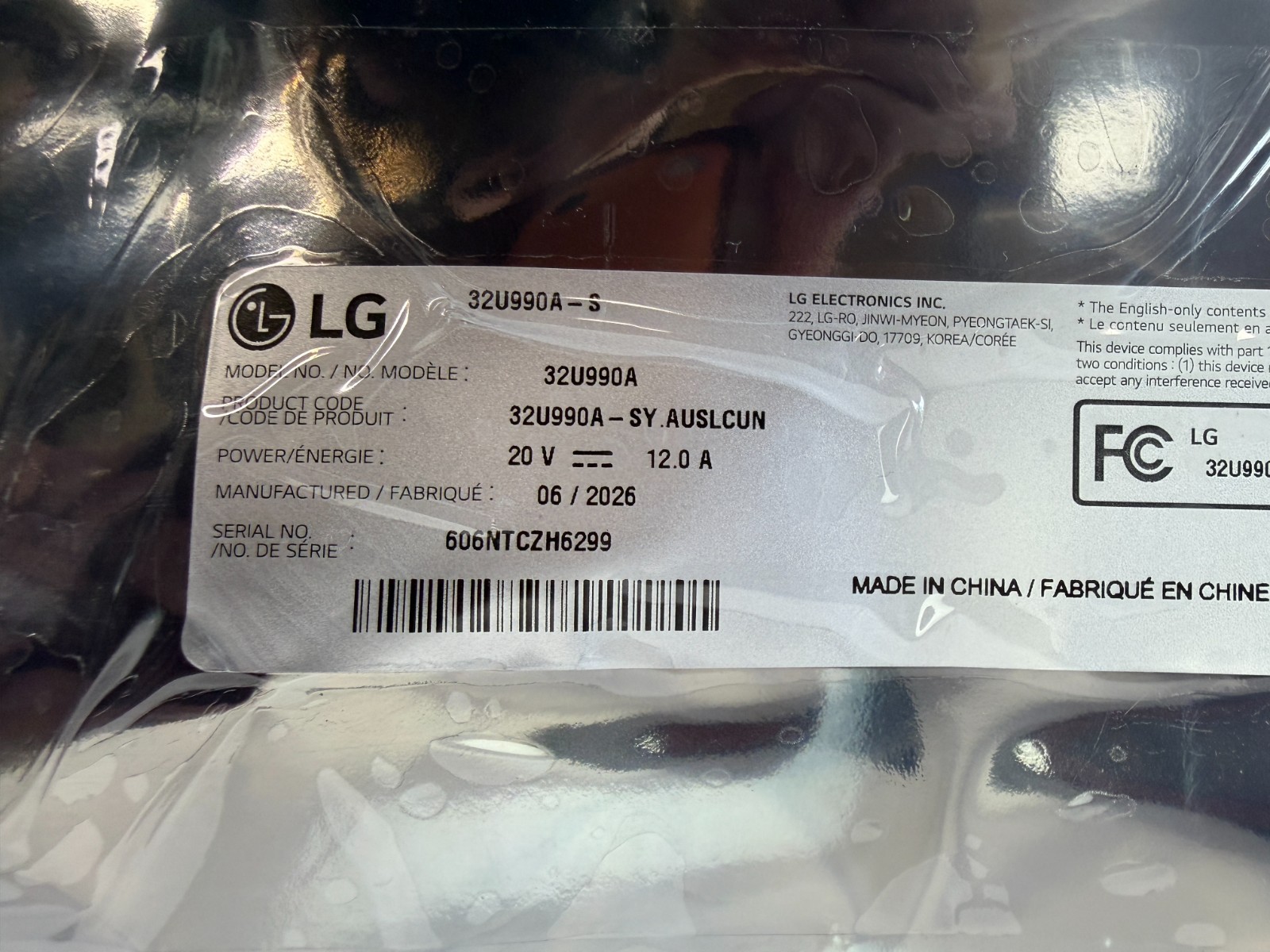 LG monitor main board replacement for 32U990A EAX01898101 (1.5) + button + fan - Image 4