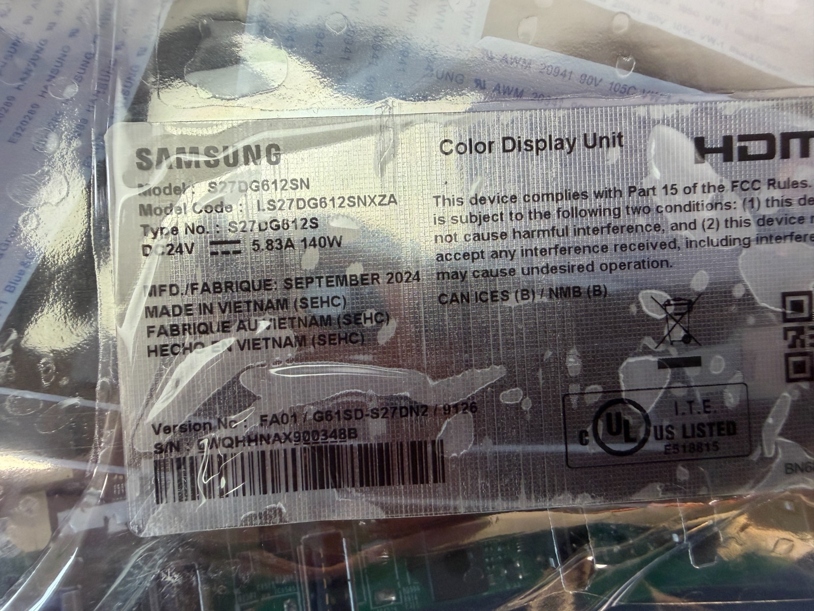 Samsung S27DG60 G6 Main Board repair kit BN41-03269A S27DG612SN tconn cable more - Image 2
