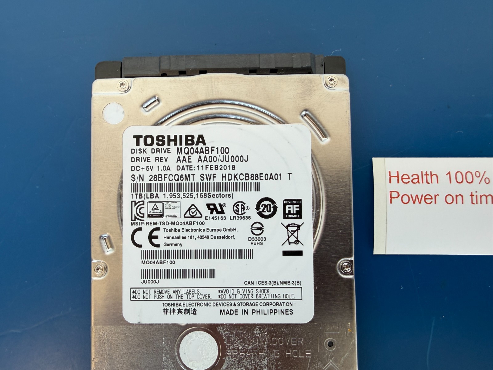 Toshiba HDD 1TB 2.5" MQ04ABF100 SATA III 5400RPM 128MB Catch 6Gb/s 7mm - Image 2
