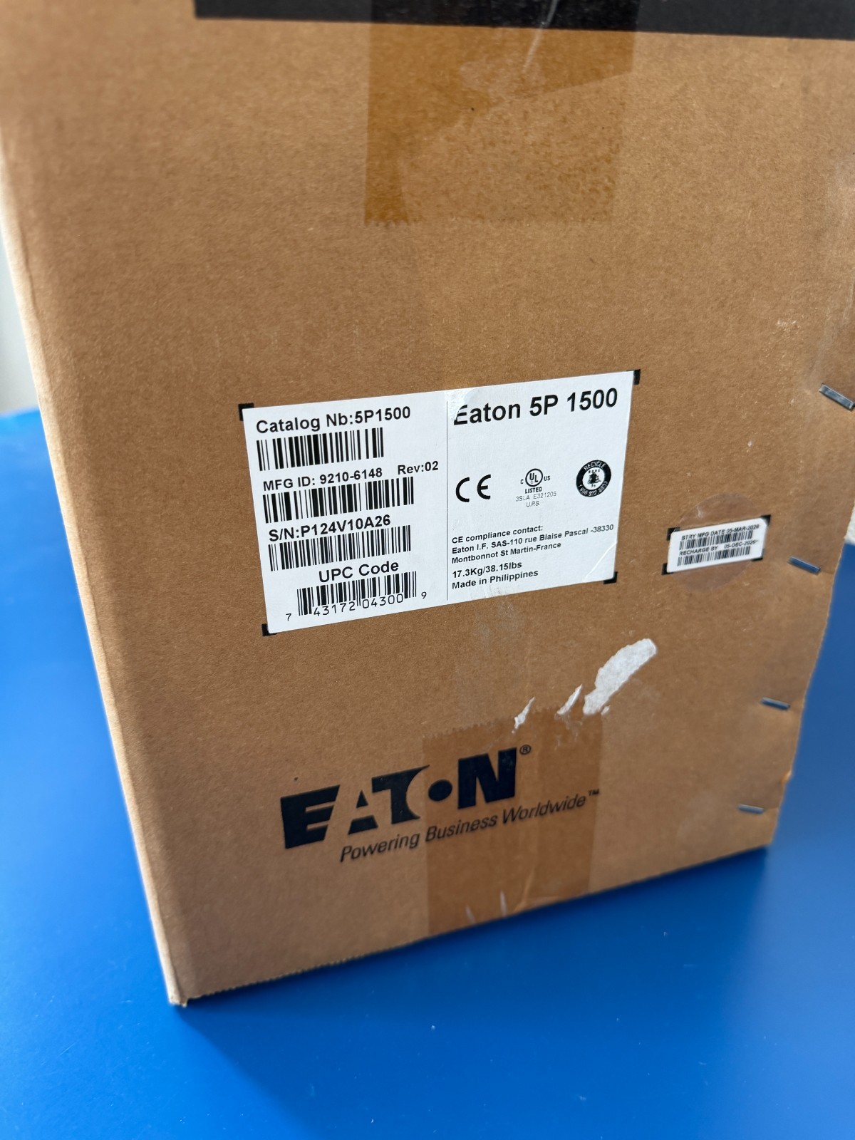 Eaton 5P 5P1500 1440VA 1100W 120V 8-Outlet Smart LCD Tower UPS Back Up - Image 3