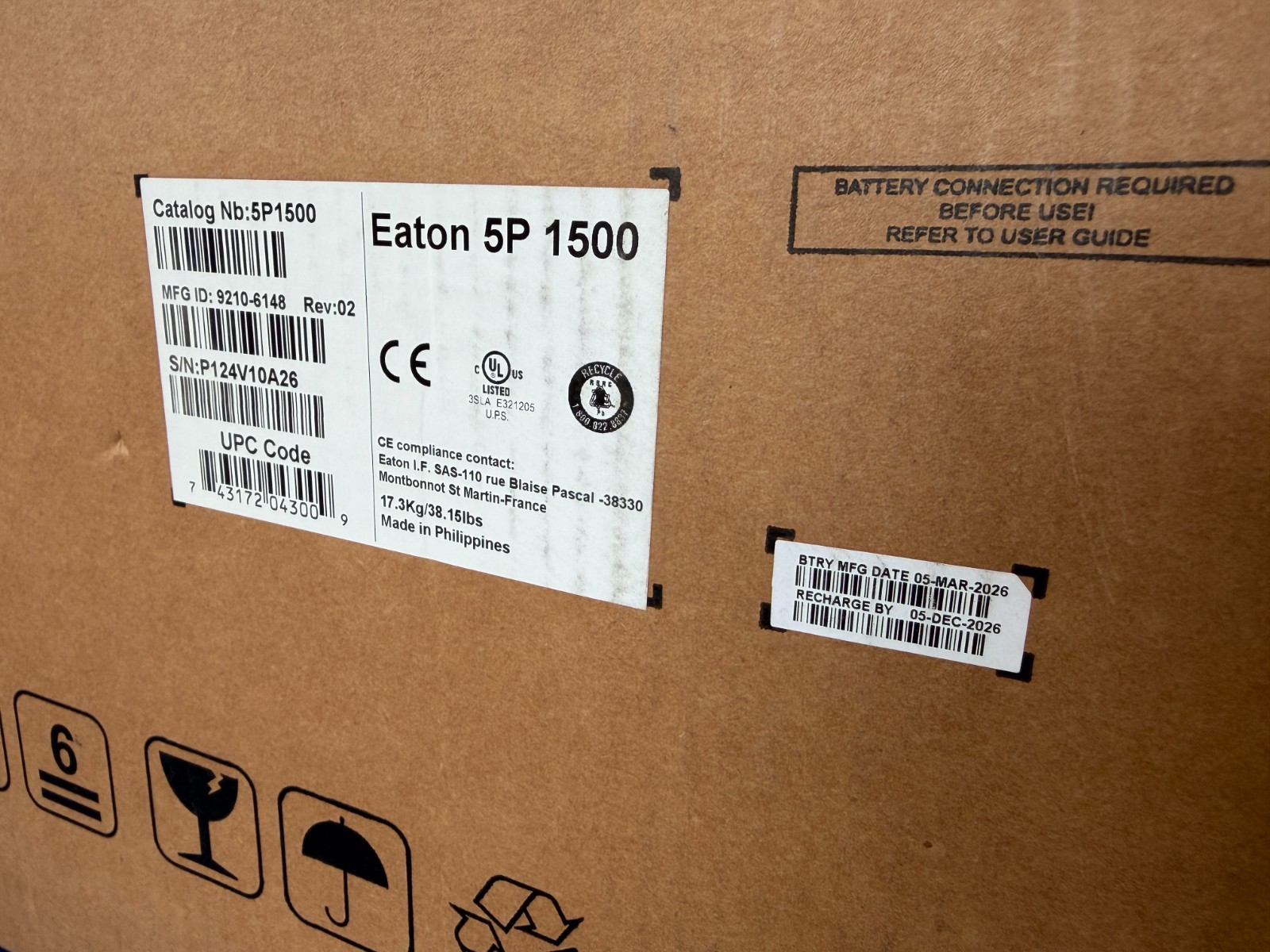 Eaton 5P 5P1500 1440VA 1100W 120V 8-Outlet Smart LCD Tower UPS Back Up - Image 4