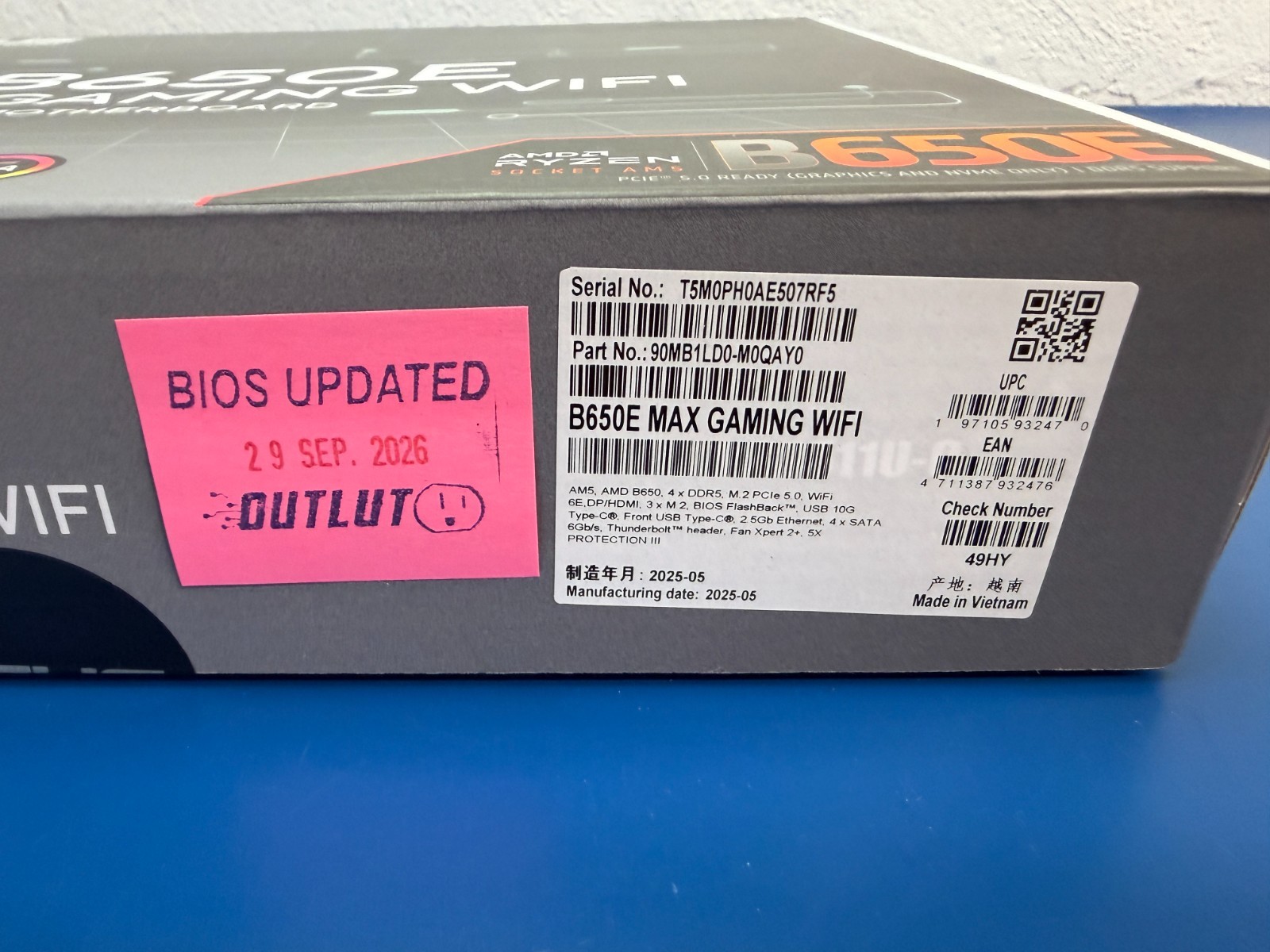 ASUS B650E MAX GAMING WIFI AMD AM5 ATX Motherboard ob - Image 2