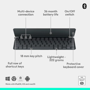 Logitech Keys-To-Go 2 Portable Wireless Bluetooth Keyboard - Universal Layout